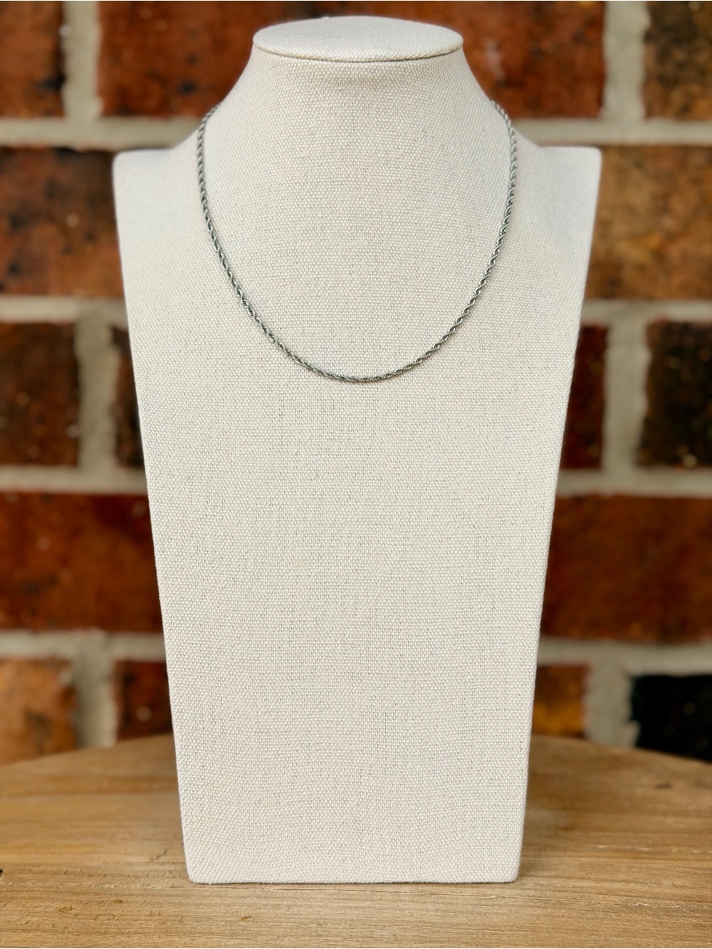 2mm 16” Stainless Steel Rope Chain Necklace